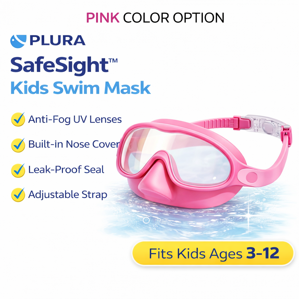 PLURA SafeSight™ Kids Swim Mask (No-Leak + Nose Cover)