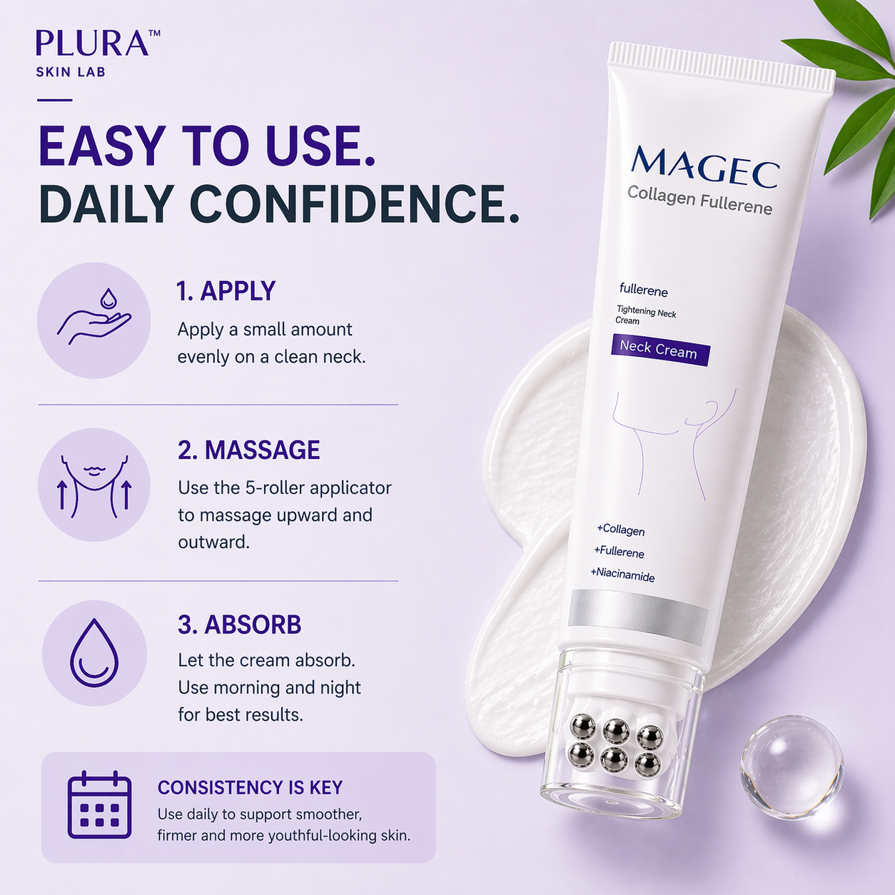 Plura™ Neck Firming Roller Cream – Smooth & Lift the Look of Your Neck in Weeks