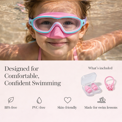 PLURA SafeSight™ Kids Swim Mask (No-Leak + Nose Cover)