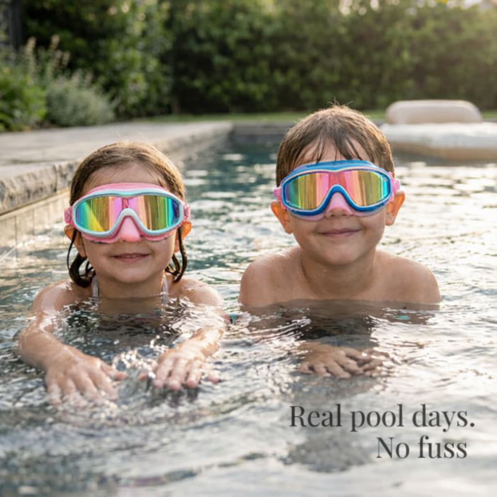 PLURA SafeSight™ Kids Swim Mask (No-Leak + Nose Cover)