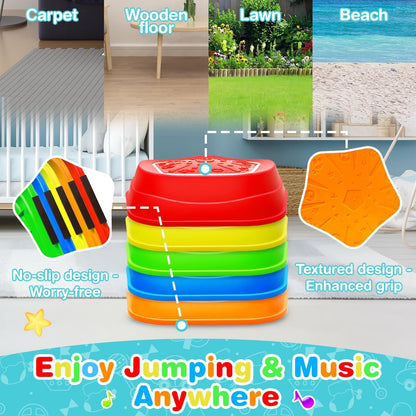 Light-Up Sensory Stepping Stones (5-Pack) – Music, Balance & Fun Play for Kids