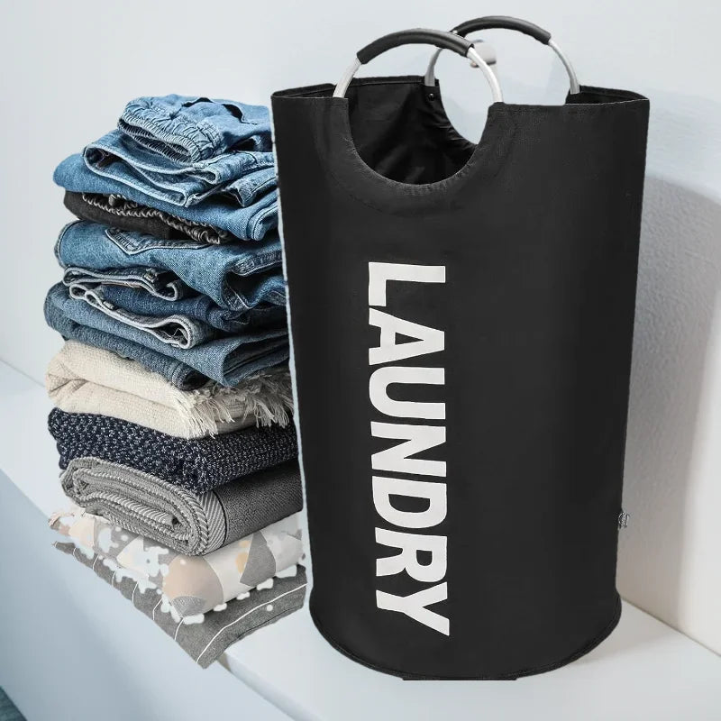 XXL Waterproof Laundry Basket (90L) – Foldable with Padded Handles
